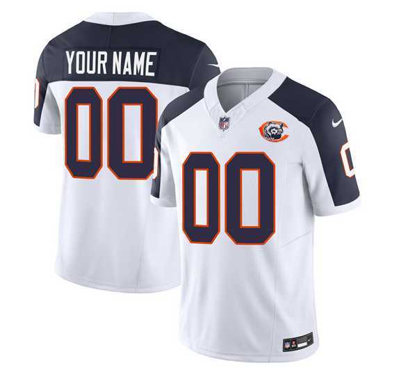 Men%27s Chicago Bears Active Player Custom 2023 F.U.S.E. White Navy Throwback Limited Football Stitched Jersey